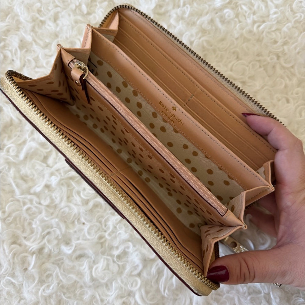 Kate Spade Gold Leather Women's Wallet - Picture 2 of 3